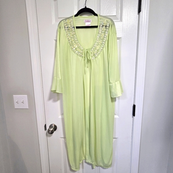 Sinderella Robe Vintage Sheer Lightweight Tie Front Intimate Gown Large - Picture 3 of 15